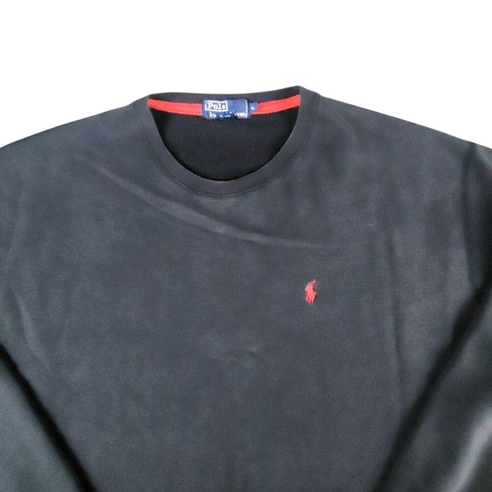 Vintage Polo Ralph Lauren Sweatshirt Mens XL Black Fleece Crewneck Pony Logo 90s